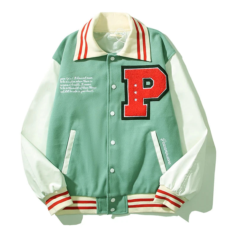 urban high streetwear essential material casual hop print premium style unisex quality graphic everyday a2f9bd image japanese-retro-letter-and-daisy-embroidery-contrast-color-thick-woolen-jacket-for-men-and-women-streetwear-casual-winter-coat wear oversized fit style fashion hip - design streetwear design ID 6dec7