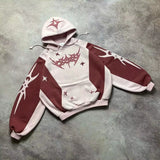 Street Y2K New Stitching Patch Pullover Hoodie Women Harajuku Hip Hop