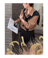 Spring And Autumn New Korean Style Shirt Men Suede Loose Trendy And Ve