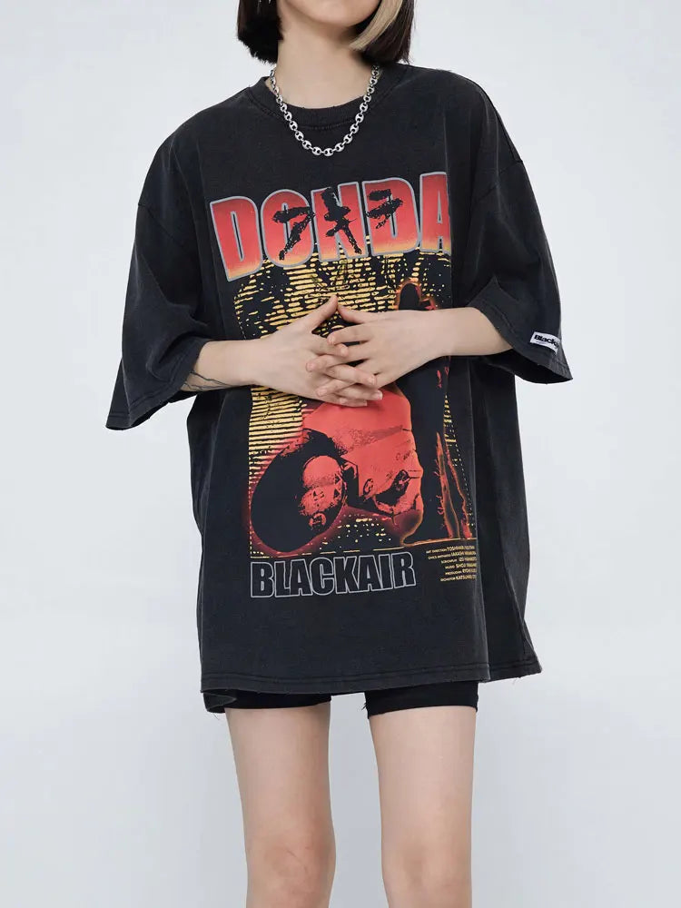 Harajuku Oversized Shirt – Hip Hop Streetwear T Shirt Mens Vintage Poster Graphic Print – Modern Streetwear for Everyone