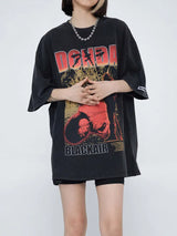 Harajuku Oversized Shirt – Hip Hop Streetwear T Shirt Mens Vintage Poster Graphic Print – Modern Streetwear for Everyone