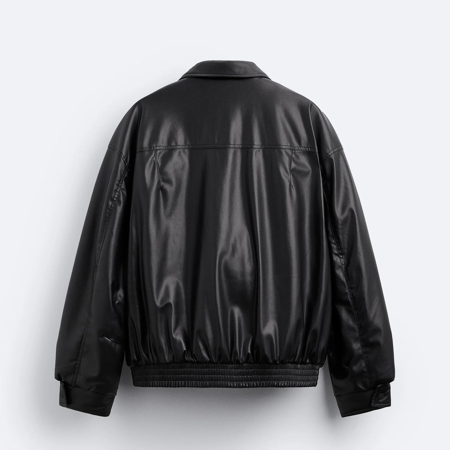 American high street PU imitation leather lapel cotton jacket autumn warm jacket men