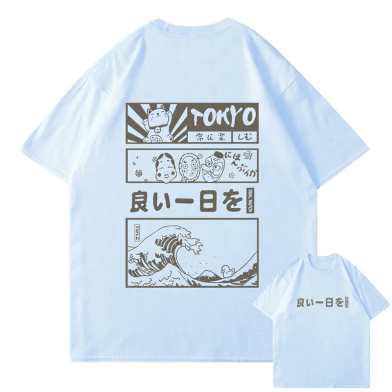 Anime Aesthetic Shirt – Men Hip Hop Streetwear T Shirt Japanese Kanji Cartoon – Edgy Streetwear for All Genders