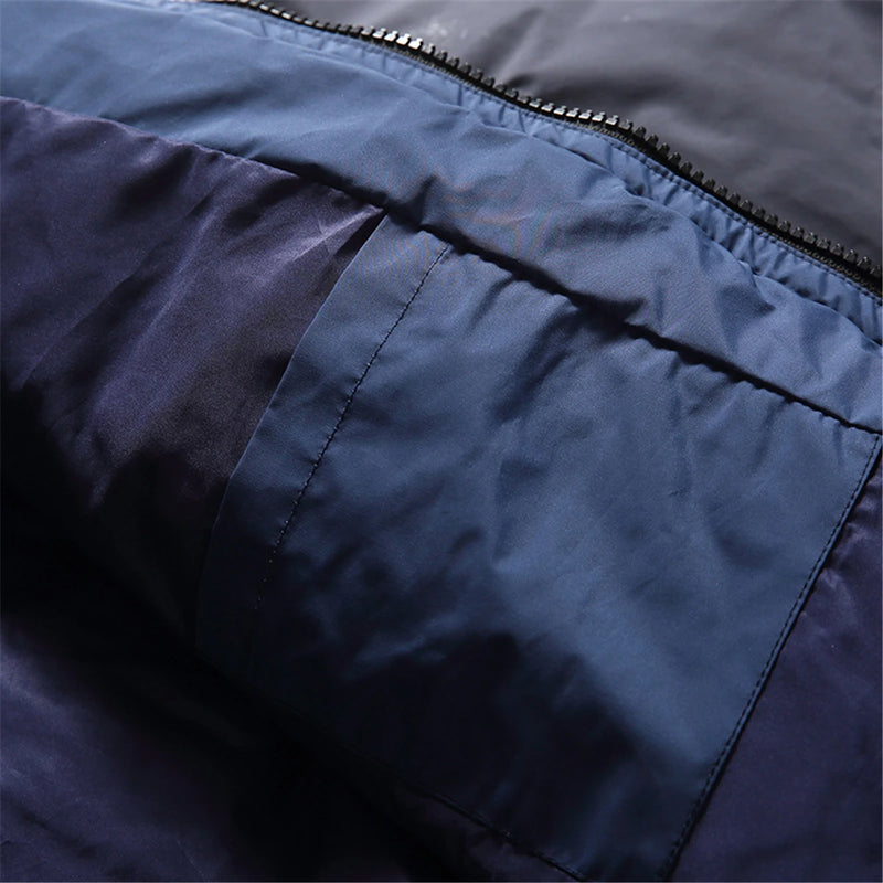 2023 Winter Hip Hop Thick Jacket Parka Men Color Patchwork Padded Jacket Coat Warm Streetwear Harajuku Jackets Men Clothing