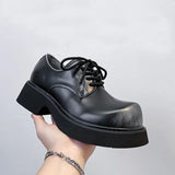 High Street Big Toe Leather Designer Shoes Men Women Streetwear Fashion Hip Hop Vintage Lightweight Casual Increase Derby Shoes