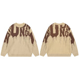 leather varsity streetwear knit with bold stitching, fall/winter pullover for urban outfits, men’s streetwear clothing piece 