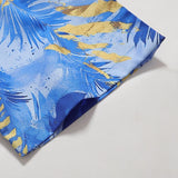 Men Shirts Hawaiian Vacation Loose Shirts Summer Refreshing Turn Down Collar Leaf Print Half Sleeve Shirt Versatile Daily Tops