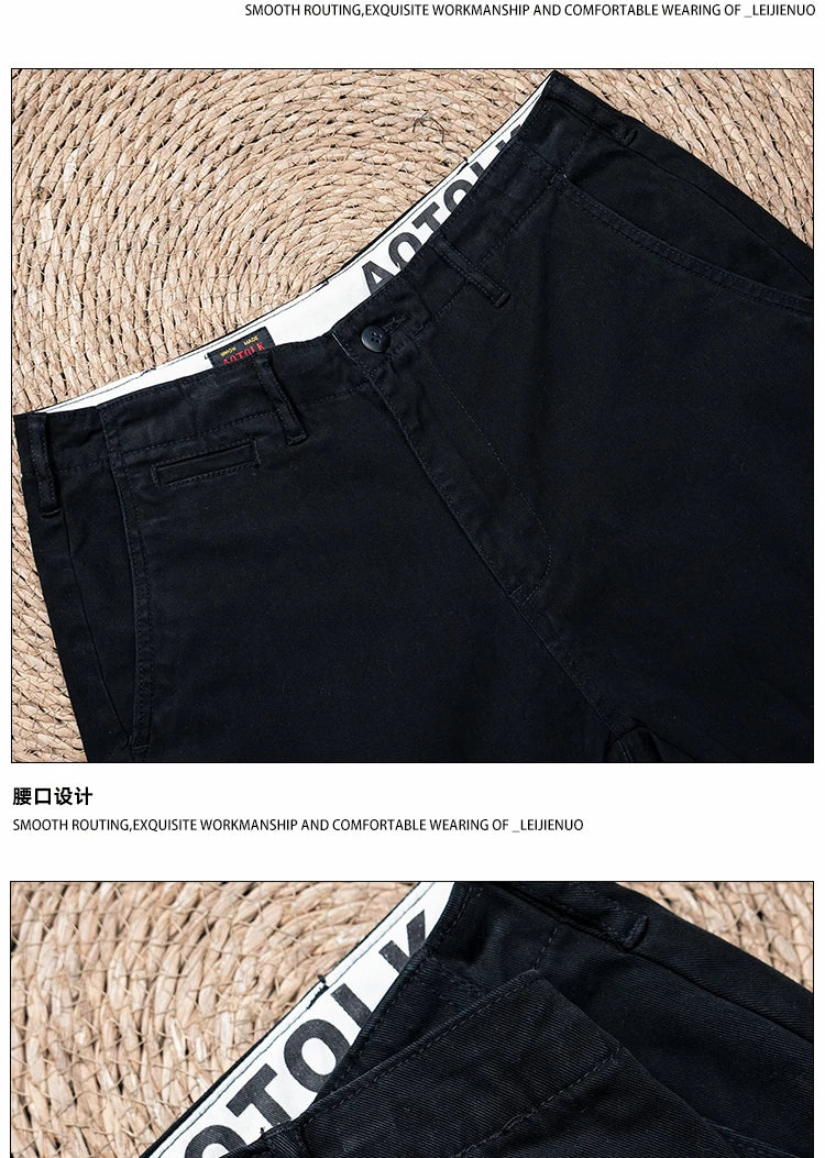 men american retro handsome loose casual business pure cotton pants japanese amikaji fashion straight cargo pant trouser unique cargo style 2517