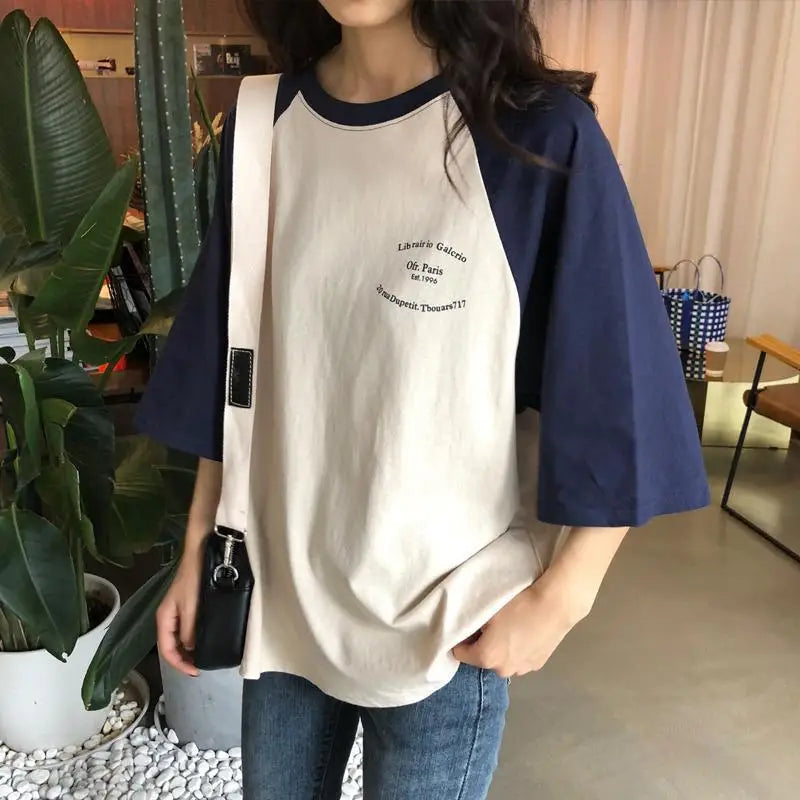 Skatercore Melting smiley – Summer Korean Student Short Sleeved T Shirt Women Harajuku B
