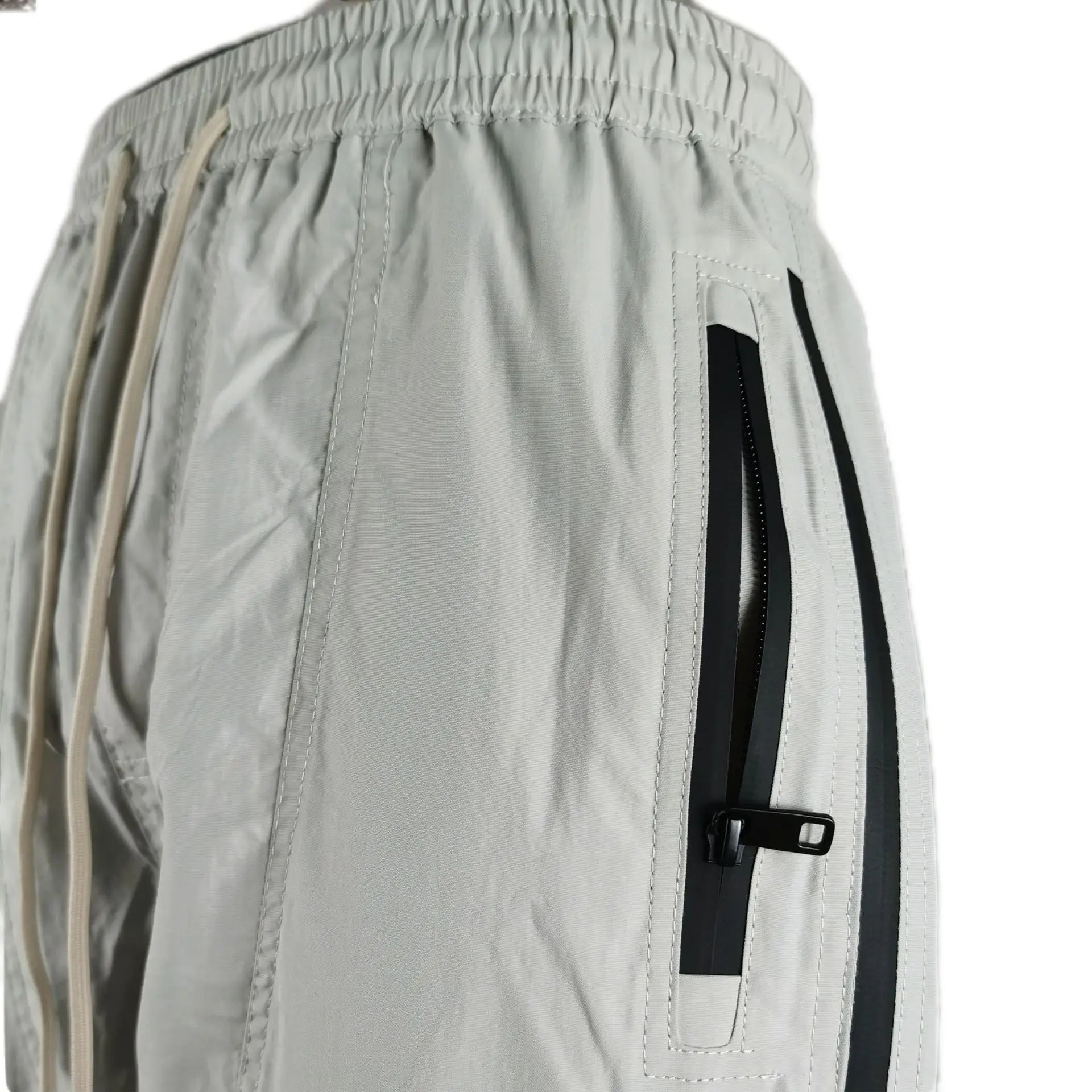 three dimensional adhesive zipper splicing functional patchwork cargo trousers mens high street vibe thin nylon cargo pants unique cargo style 1961