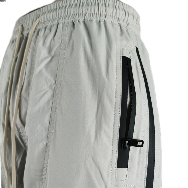 three dimensional adhesive zipper splicing functional patchwork cargo trousers mens high street vibe thin nylon cargo pants unique cargo style 1961