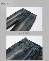 mens plus size retro fashion streetwear loose casual micro flared denim pants jeans cityboy jeans trousers 28 40 unique jeans style 2715
