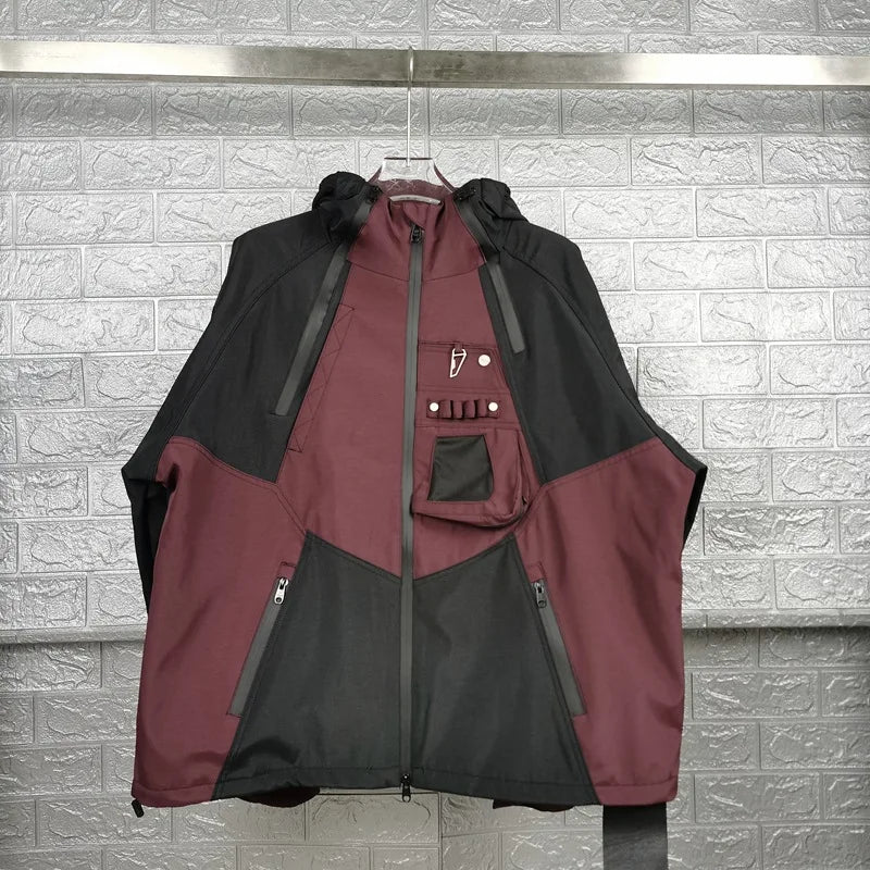 Brand New 2023 Mens under my car Armor zipper Parkas Windproof hooded jacket Tatting Purple Multiple pockets outdoor Wear #350