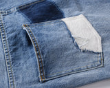 high street floral embroidery patchwork ripped blue jeans pants for male retro straight casual denim trousers oversized jean 1 unique jeans style 1393