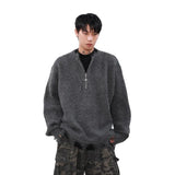 minimalist knit jumper, daily wear essential, trendy urban fashion top for men, layered streetwear look