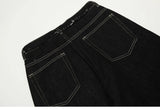 men women streetwear fashion loose casual wide leg straight black denim jeans pant boyfriend y2k baggy jeans trousers unique jeans style 2380