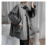 Original shirt men long-sleeved Korean style trendy loose handsome work shirt ins trendy brand spring and autumn jacket Y2K top