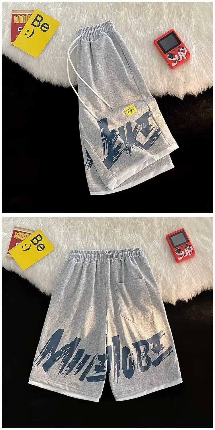 2024 mens casual shorts hip hop streetwear male gyms loose short pants joggers streetwear pants korean fashion men shorts unique joggers style 1917