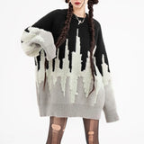 fashion pattern knitted sweater mens casual drop shoulder pollover unisex harajuku y2k streetwear loose knit sweaters jumpers - gothic aesthetic hoodie for winter, anime inspired graphic hoodie, bold artwork streetwear hoodie