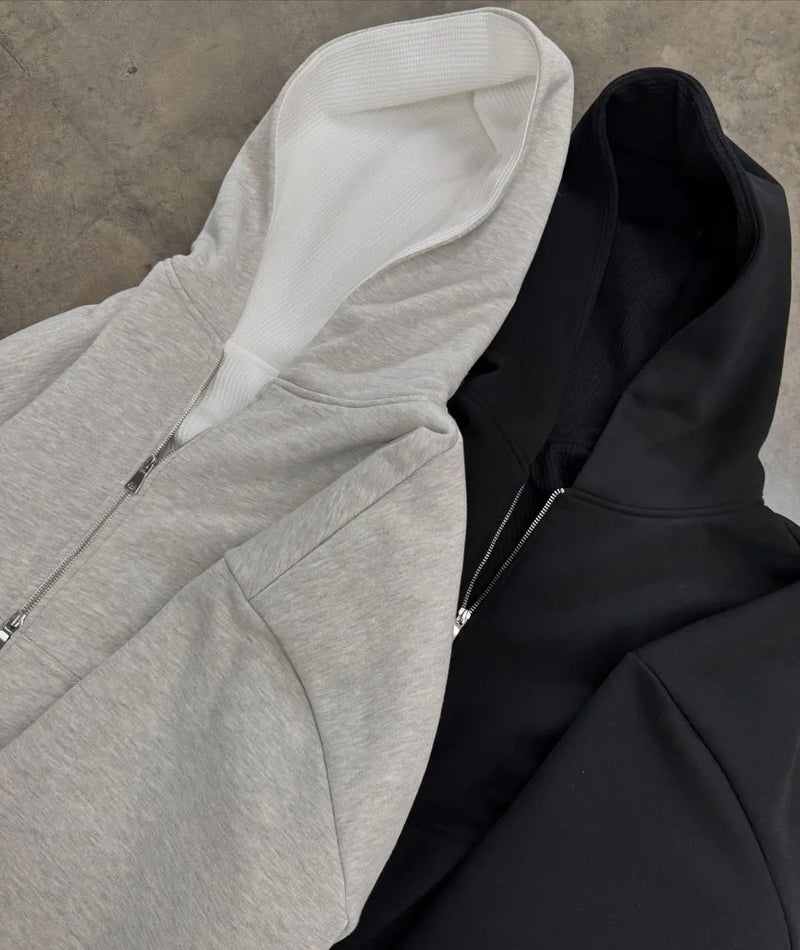 Streetwear Casual New White Zip Up Hoodie Fashion Sports Mens Womens L