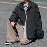 Outdoor Mens Charge Jacket Retro Loose Stand Collar Waterproof Tooling