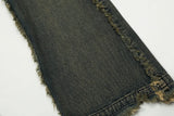 streetwear heavy craft washed distressed faded jeans flare slim straight tassel jeans for men and women raw edge denim pants unique jeans style 678