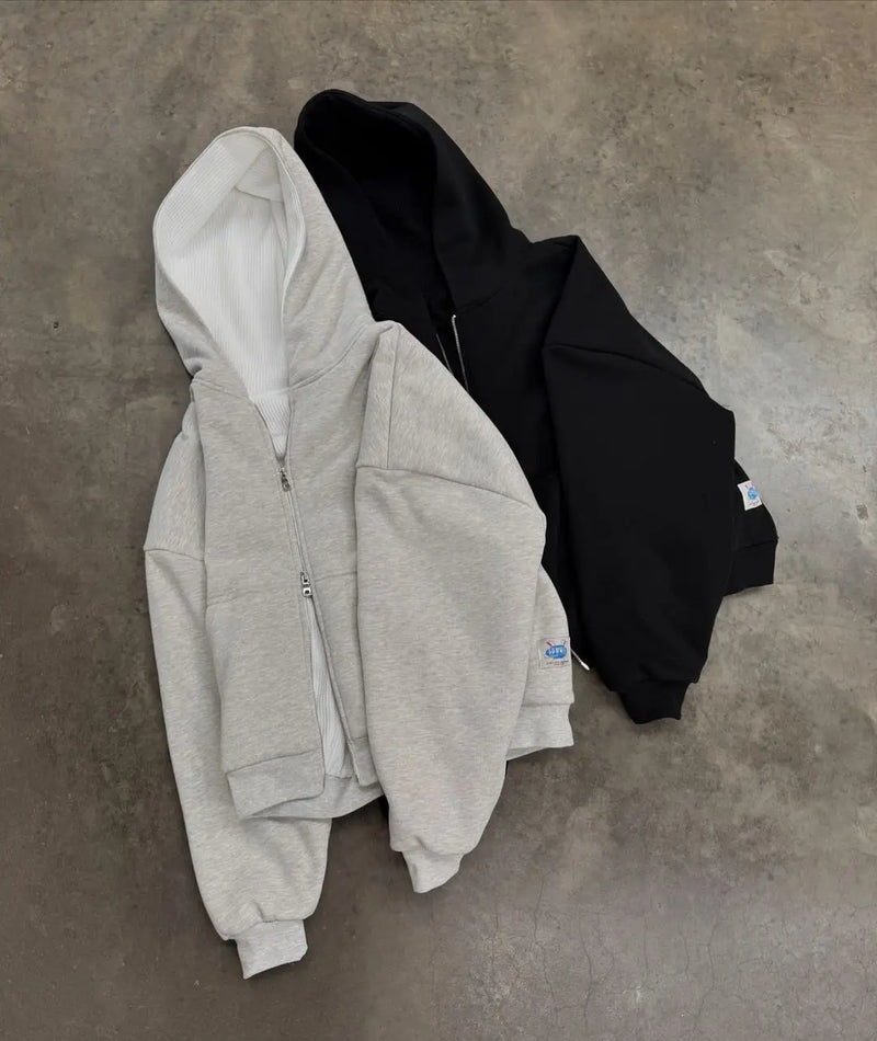 Streetwear Casual New White Zip Up Hoodie Fashion Sports Mens Womens L