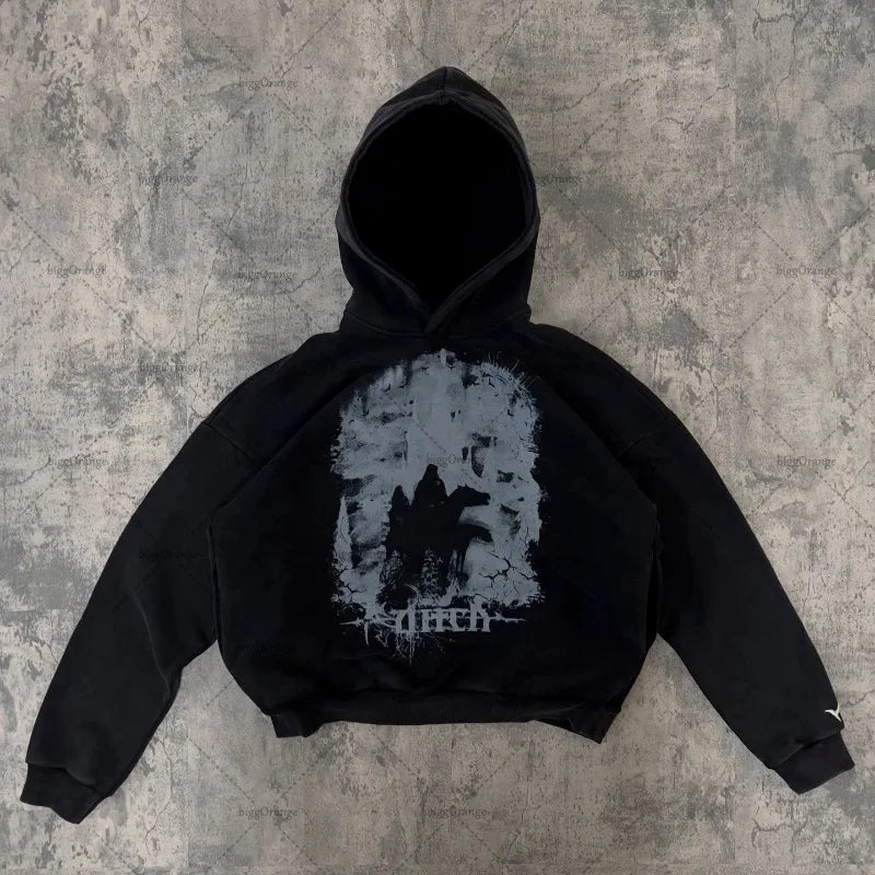 oversized flame jumper with bold print, ideal for photo-ready Y2K streetwear layering, street fashion menswear trend for seas