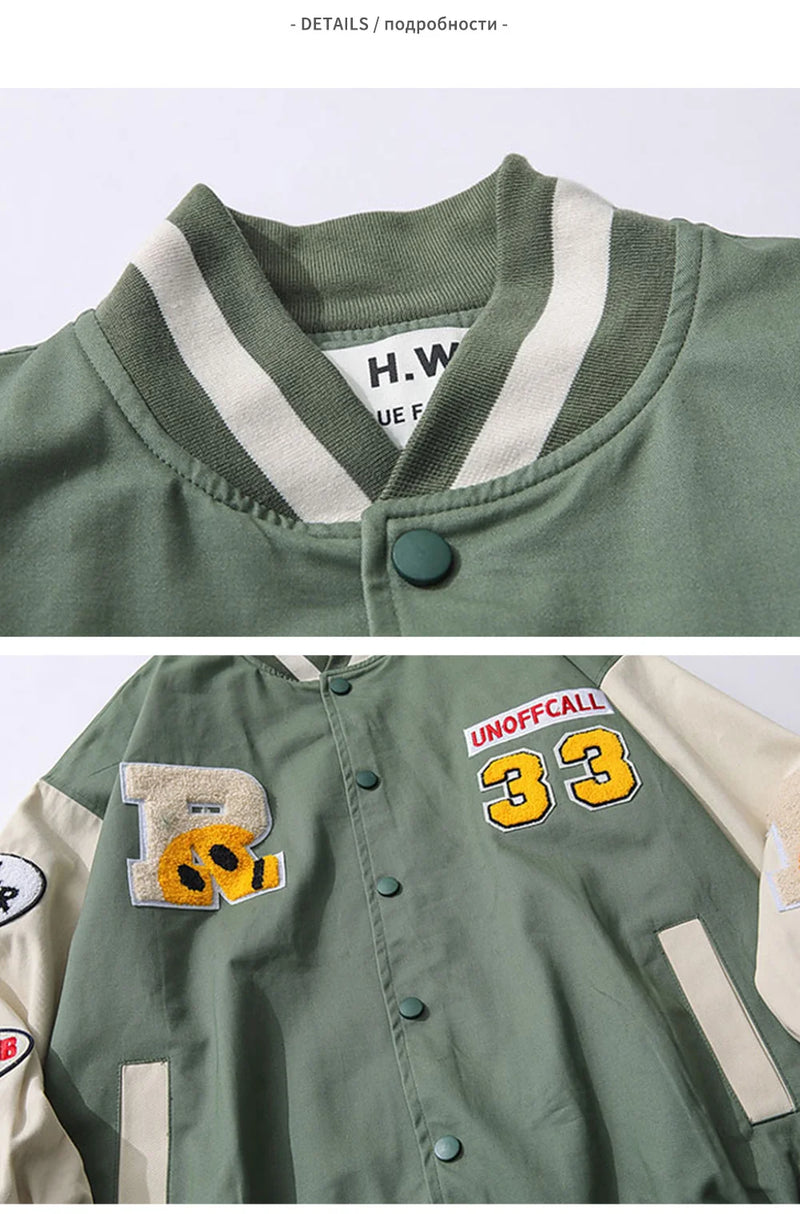 Retro Baseball Jacket for Men Cold Weather Jacket