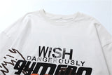 2024 Summer And Spring 123 Letter Print GYMGNO Graffiti Slogan Worn Retro Long Sleeve T Shirt Pullover Sweatshirt