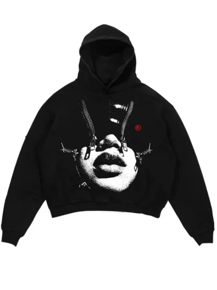 Y2K Womens Top Hoodies Sweatshirt Pullover Oversized Streetwear Vintage