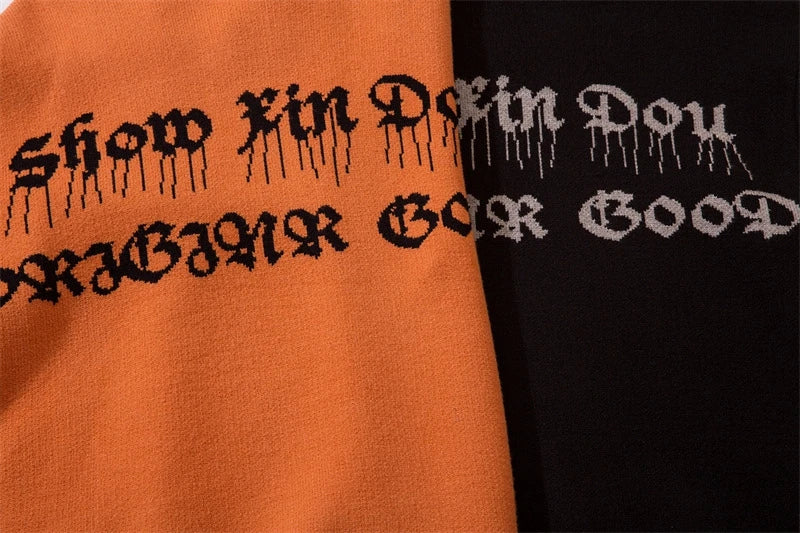 half high collar goth women men sweaters oversized long sleeve knitted pullovers y2k men ripped sweater harajuku streetwear tops - gothic aesthetic hoodie for winter, oversized streetwear hoodie, high quality cotton hoodie