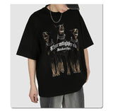 Sadcore Oversized shirt – Harajuku T Shirt Mens 2023 Summer Dog Letter Printed Vintage
