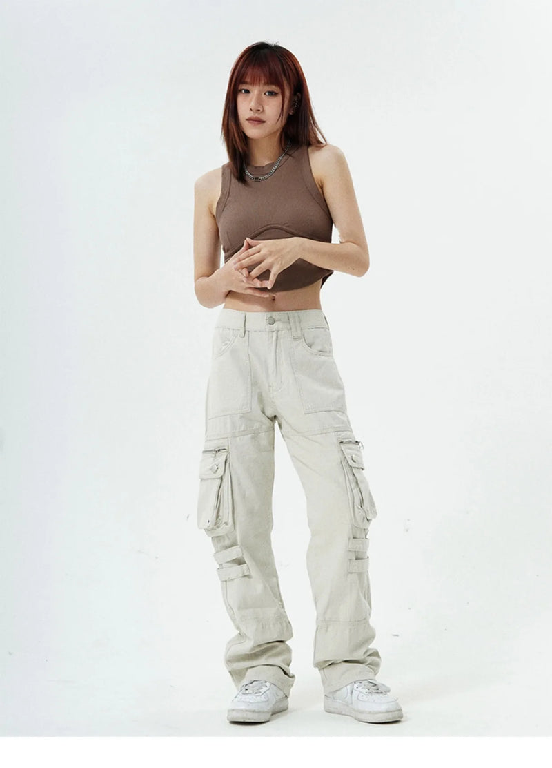 hip hip pants retro cargo harem pant streetwear side pockets harajuku joggers unisex new casual loose straight cotton trousers unique joggers style 2814