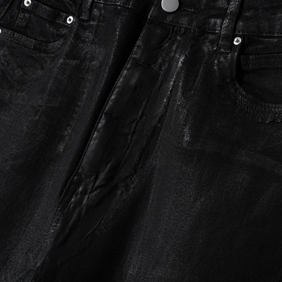 hi street flared jeans men broken patchwork denim pants streetwear harajuku luxury designer black jeans trousers male vintage washed jeans