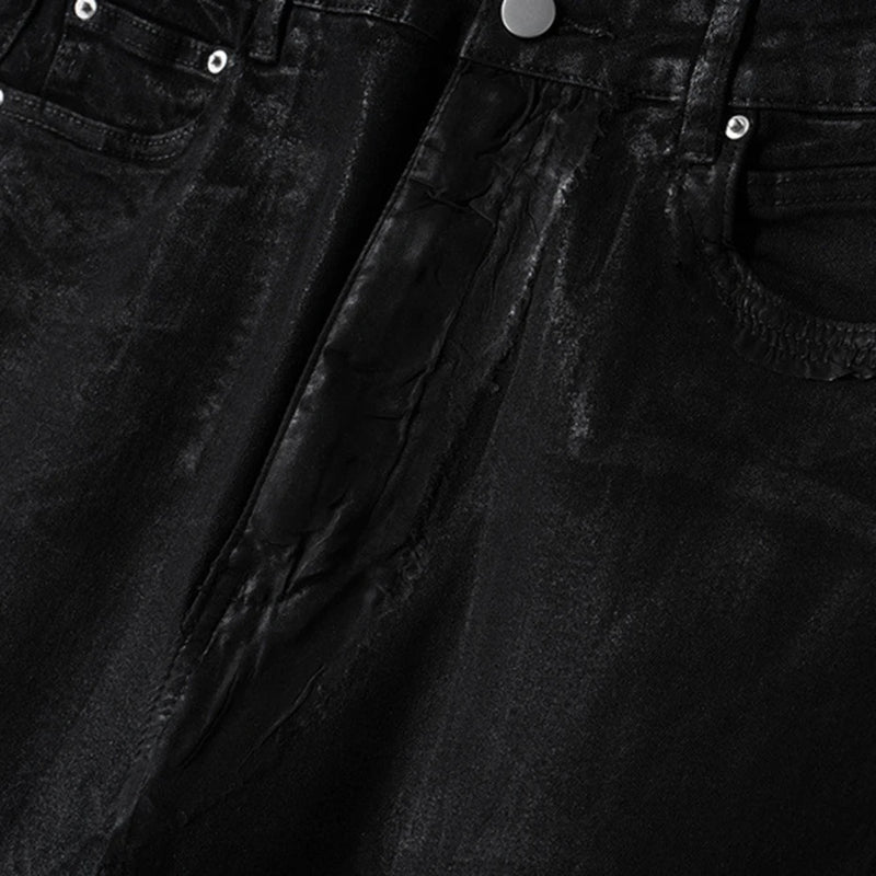 hi street flared jeans men broken patchwork denim pants streetwear harajuku luxury designer black jeans trousers male vintage washed jeans