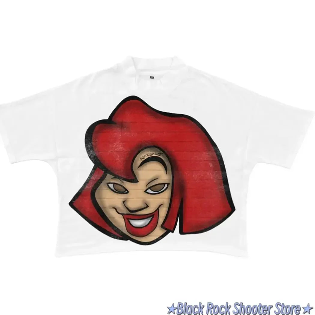 Harajuku cartoon graphic t shirts high street oversized t shirt casual goth y2k top streetwear pro choice vintage women clothing