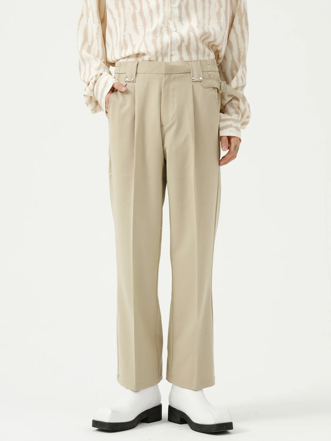 rainbowtouches men pants unisex high street waistband solid casual slim fitting pants couple loose straight mens suit pants unique default style 934