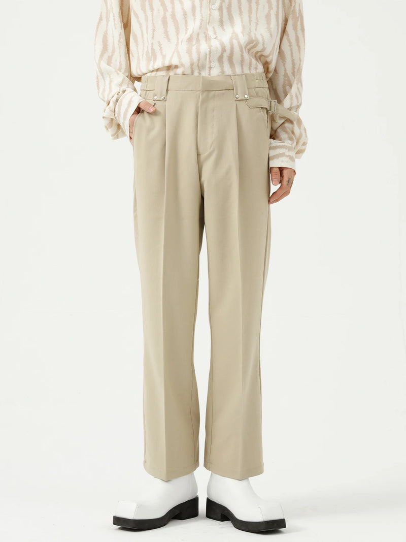 rainbowtouches men pants unisex high street waistband solid casual slim fitting pants couple loose straight mens suit pants unique default style 934