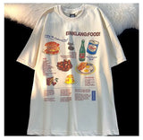 Sadcore Aesthetic print tee – American Retro Cake Food Anime T Shirts Vintage Cartoon Shor