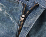 y2k hip hop laser printed hole casual loose jeans pants for men and women straight patchwork oversized baggy denim trousers unique jeans style 5573