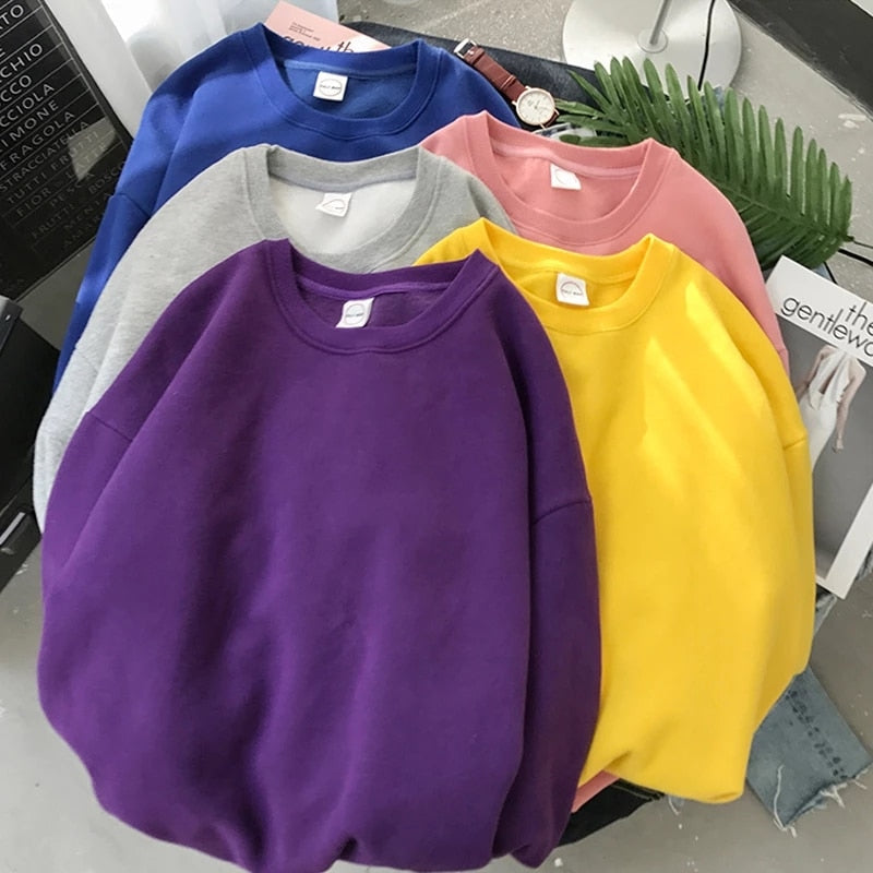 "Solid Colour" Graphic Unisex Streetwear Vintage Women Men Y2K Sweatshirt