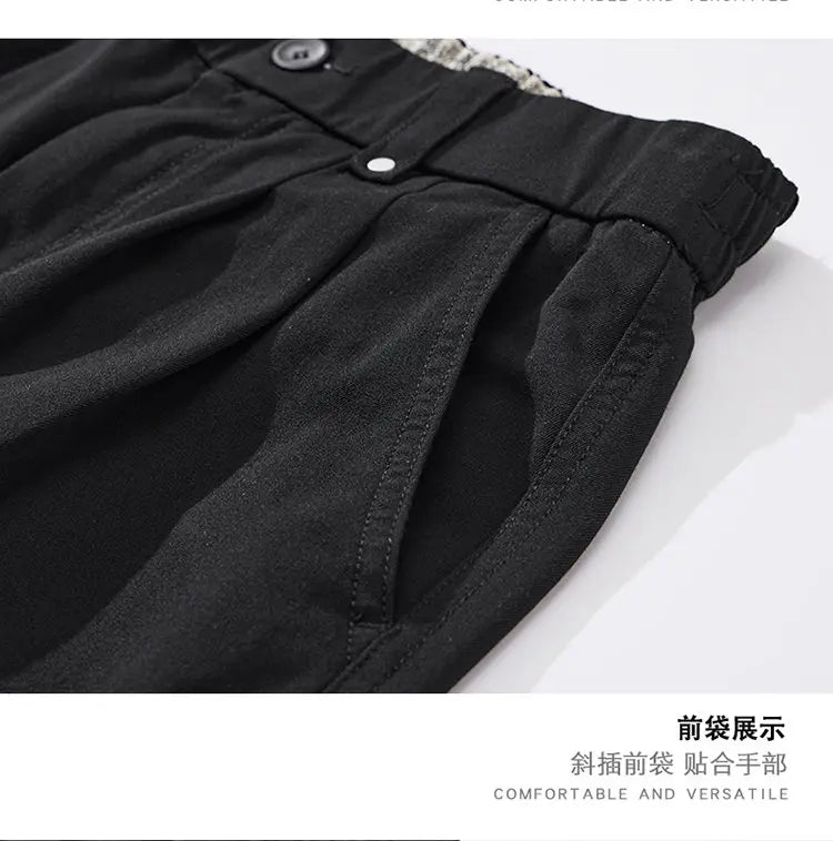 mens trend streetwear fashion loose casual plus size straight wide leg suit pant office man commute work pants trousers unique default style 2203