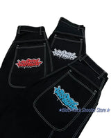 Hip Hop Wexwear Letter Embroidery Graphic Shorts Harajuku Streetwear Y2k Black Jeans Denim Baggy Gym Skate Shorts Men Clothing