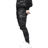 men side pocket cargo harem pants elastic waist trouser streetwear hip hop loose fit ankle drawstring military sweatpant jogger unique joggers style 2770