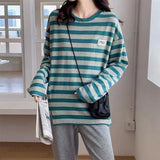 Y2k Vintage print – Design Niche Slit Striped Bottoming Shirt Women Autumn And W