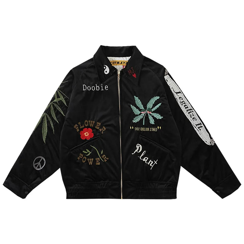 graphic outerwear featuring kanye co branded commemorative high quality heavy industry fully embroidered cotton winter jacket for men and women design – premium quality jacket for men