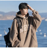 Spring and Autumn Trendy Hip Hop American High Street Men and Women Retro Letter Printed Hoodie Couple Loose Casual Top y2k