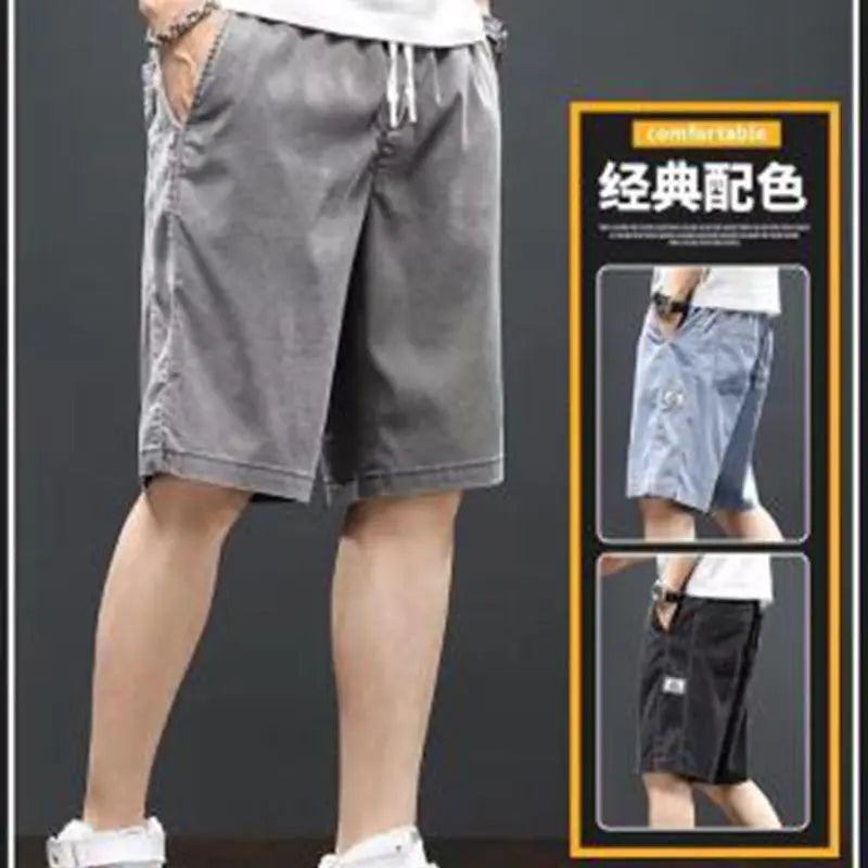 casual denim shorts mens 2024 summer trend ins pop japanese gothic hip hop loose casual cargo five quarter pants korean fashion unique cargo style 1405