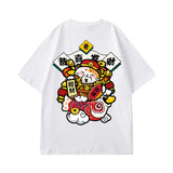 Glitchcore Chrome print – Chinese God Of Wealth Printed T Shirts For Men Creativity